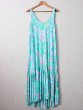 Lilly Pulitzer Camellia Cover Up Blue Ibiza Large